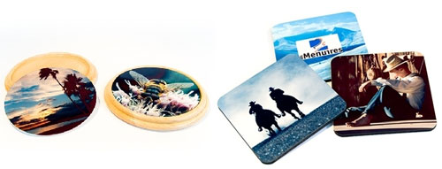 Dessous de verre, carré 6.85€ et rond 7.77 € dessous